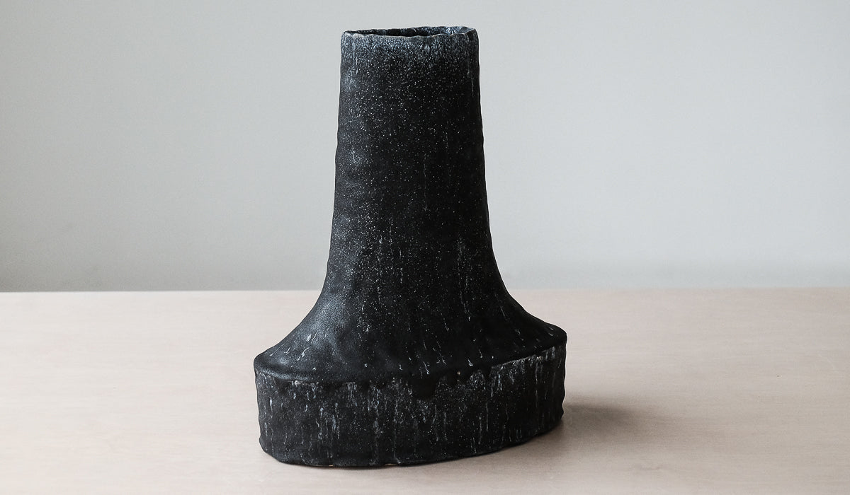 Giselle Hicks Speckled Black Oval Swoop Vessel