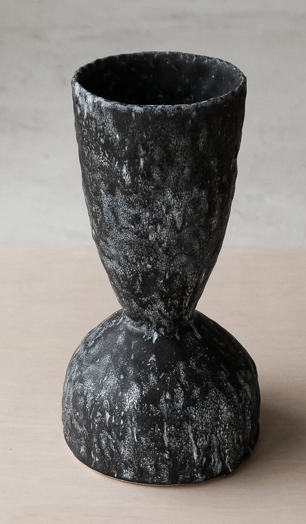 Giselle Hicks Mottled Black Vase with Funnel
