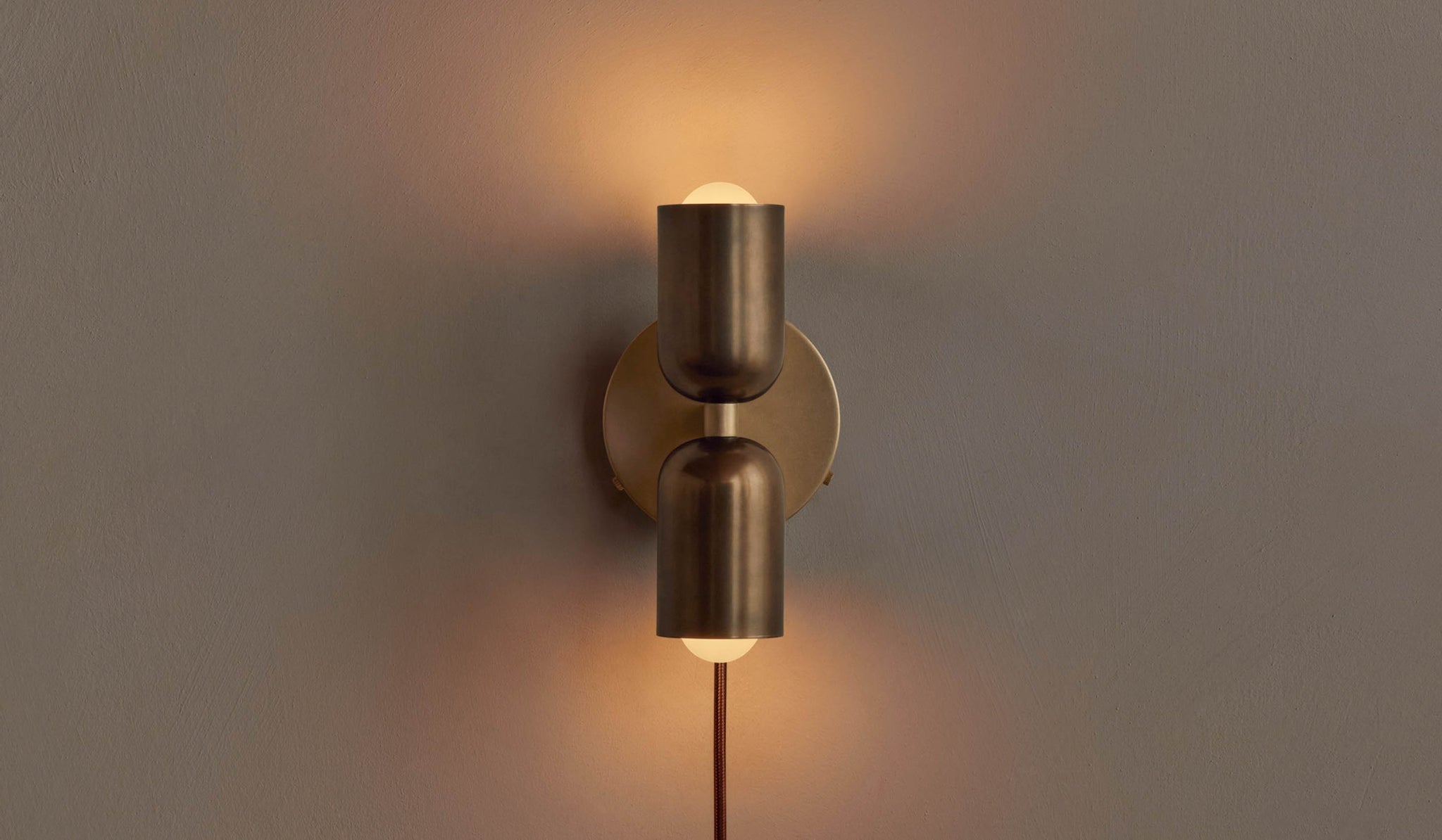 In Common With Brass Up Down Sconce - Plug In