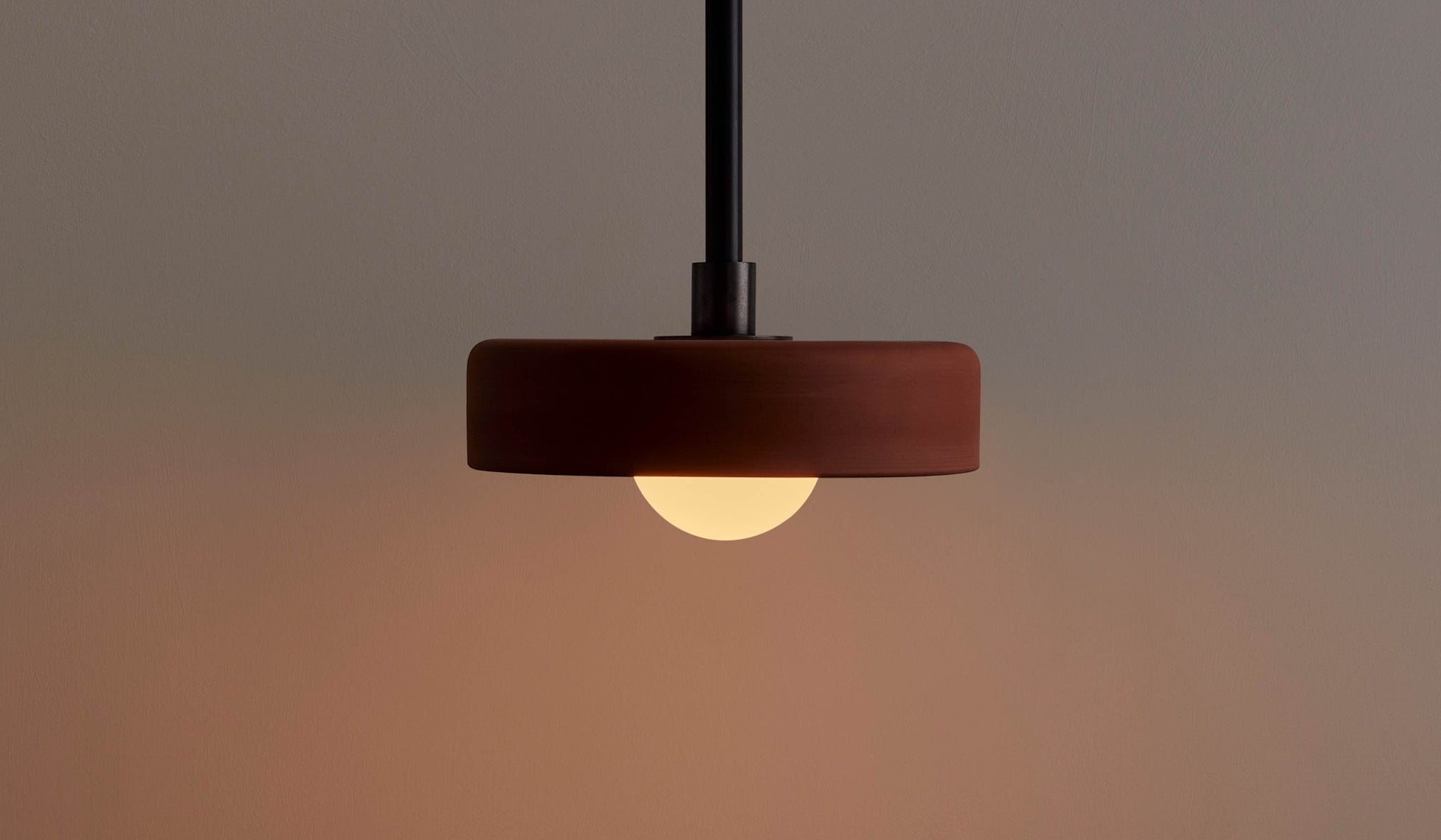 In Common With Terracotta Ceramic Disc Pendant