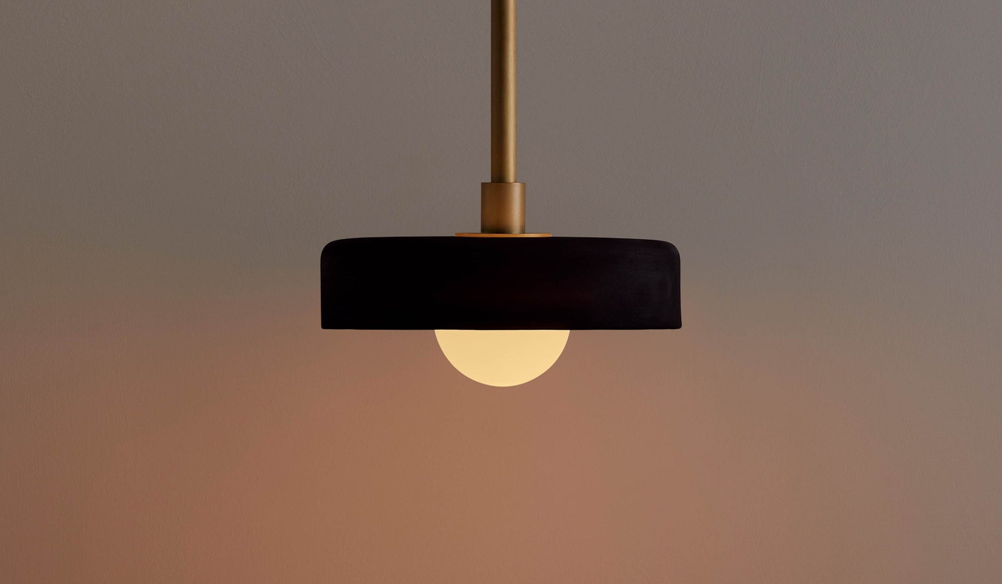 In Common With Black Ceramic Disc Pendant