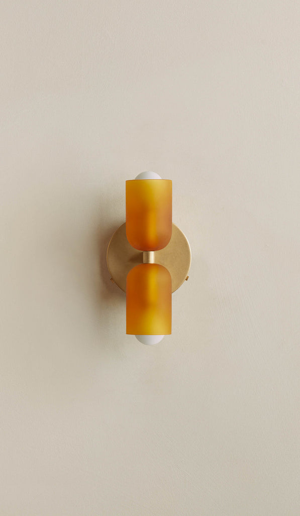 In Common With Sandblasted Amber Glass Up Down Sconce