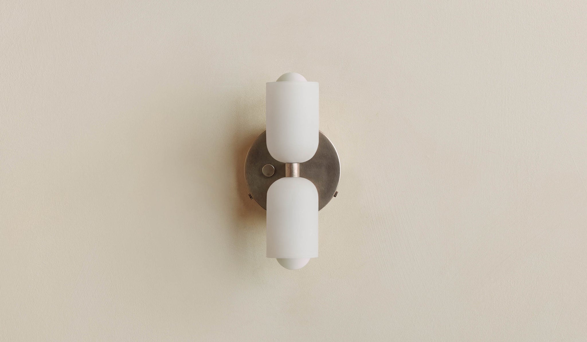 In Common With Sandblasted White Glass Up Down Sconce