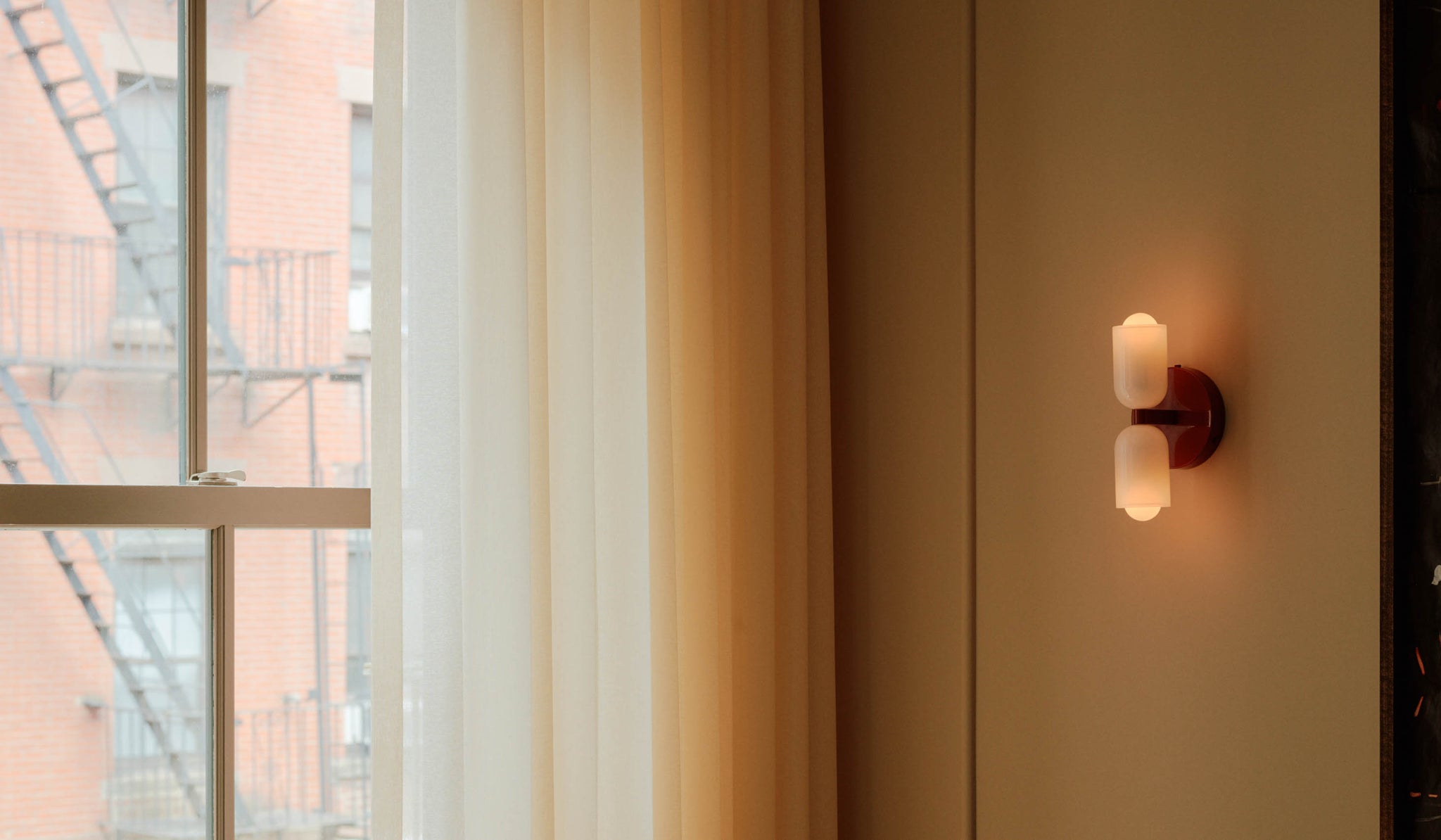 In Common With Opaline Glass Up Down Sconce