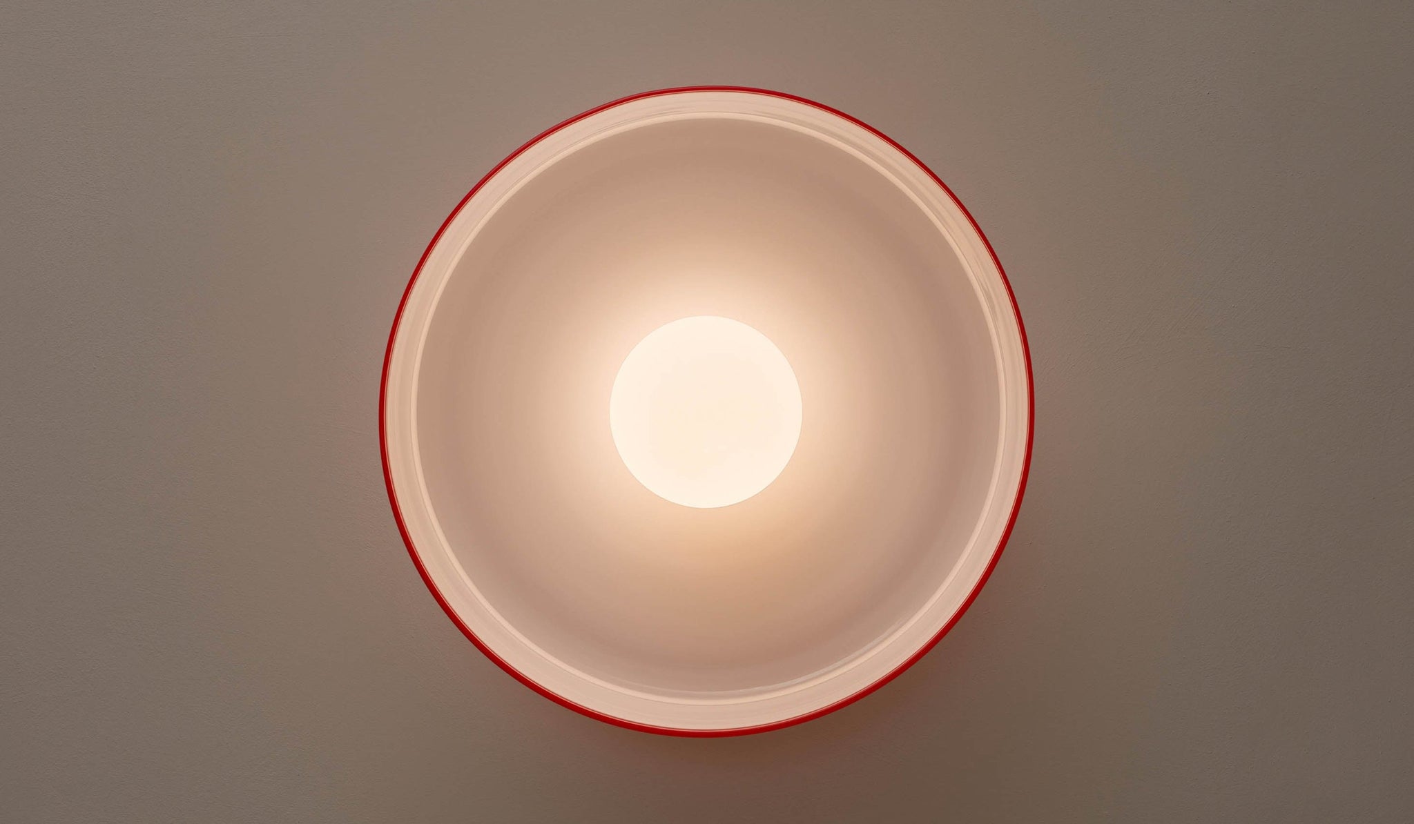 In Common With Opaline Glass Disc Surface Mount with Red Rim