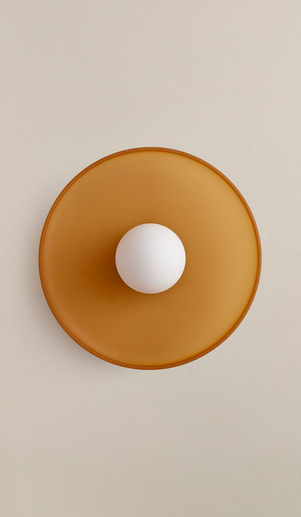 In Common With Sandblasted Amber Glass Disc Surface Mount