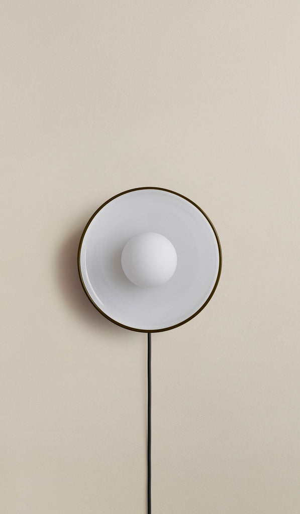 In Common With Opaline Glass Disc Surface Mount with Pistachio Rim