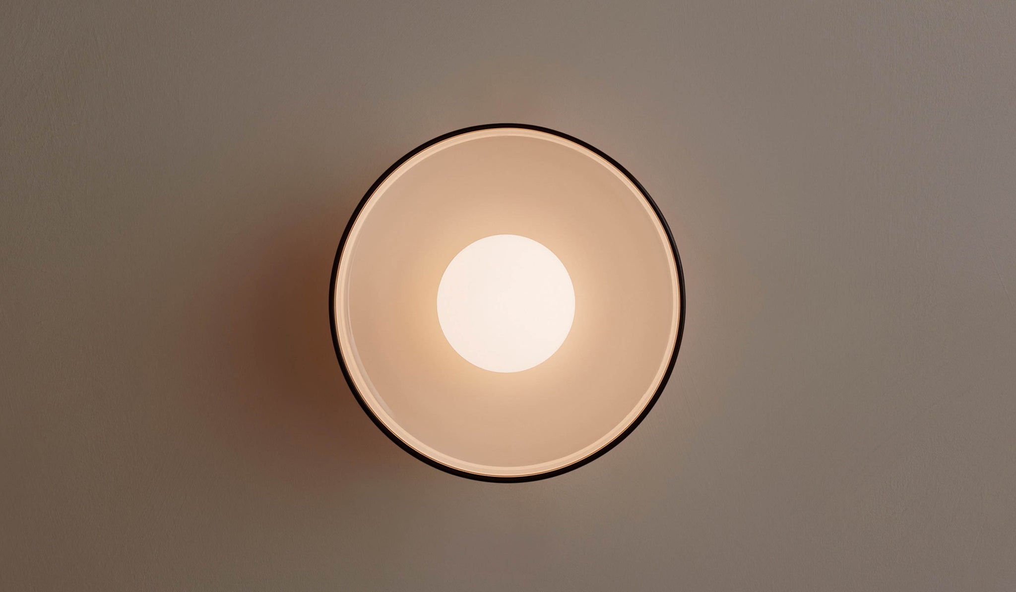 In Common With Opaline Glass Disc Surface Mount with Pistachio Rim
