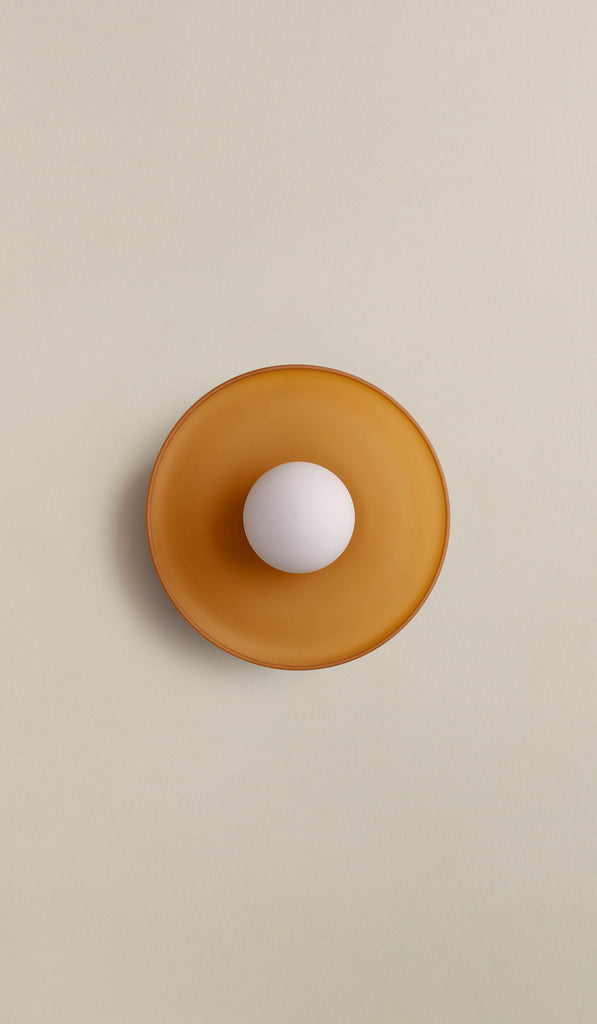 In Common With Sandblasted Amber Glass Disc Surface Mount