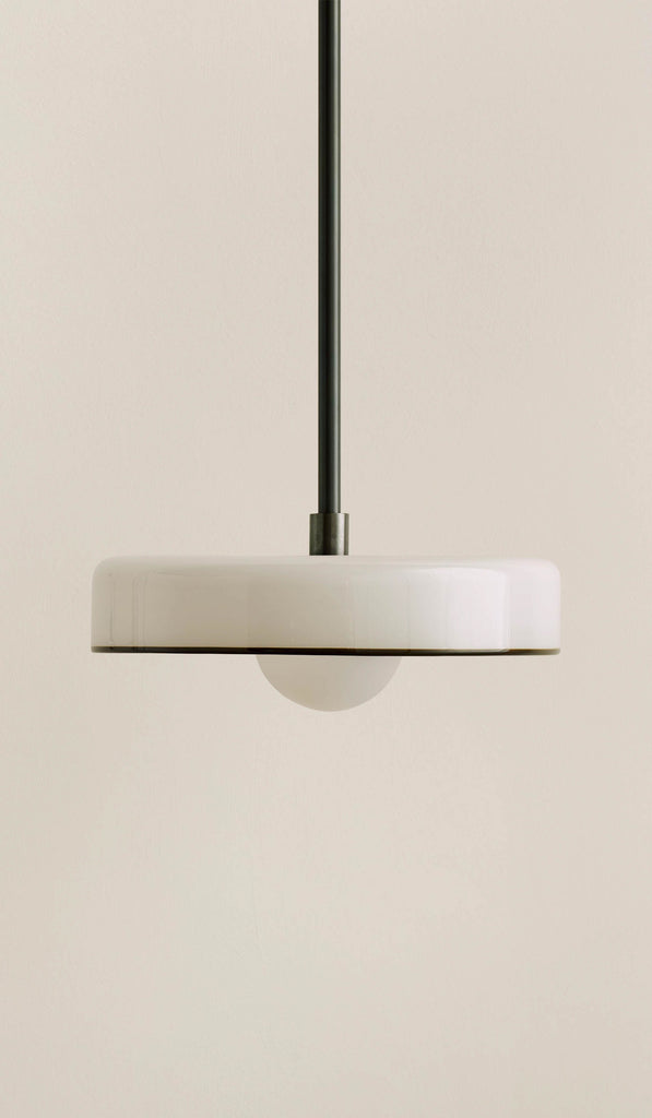 In Common With Opaline Glass Disc Pendant with Pistachio Rim