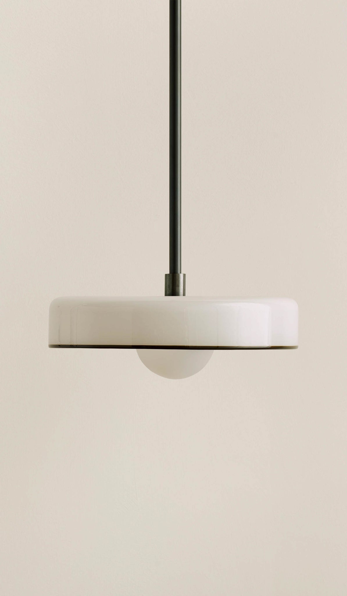In Common With Opaline Glass Disc Pendant with Pistachio Rim
