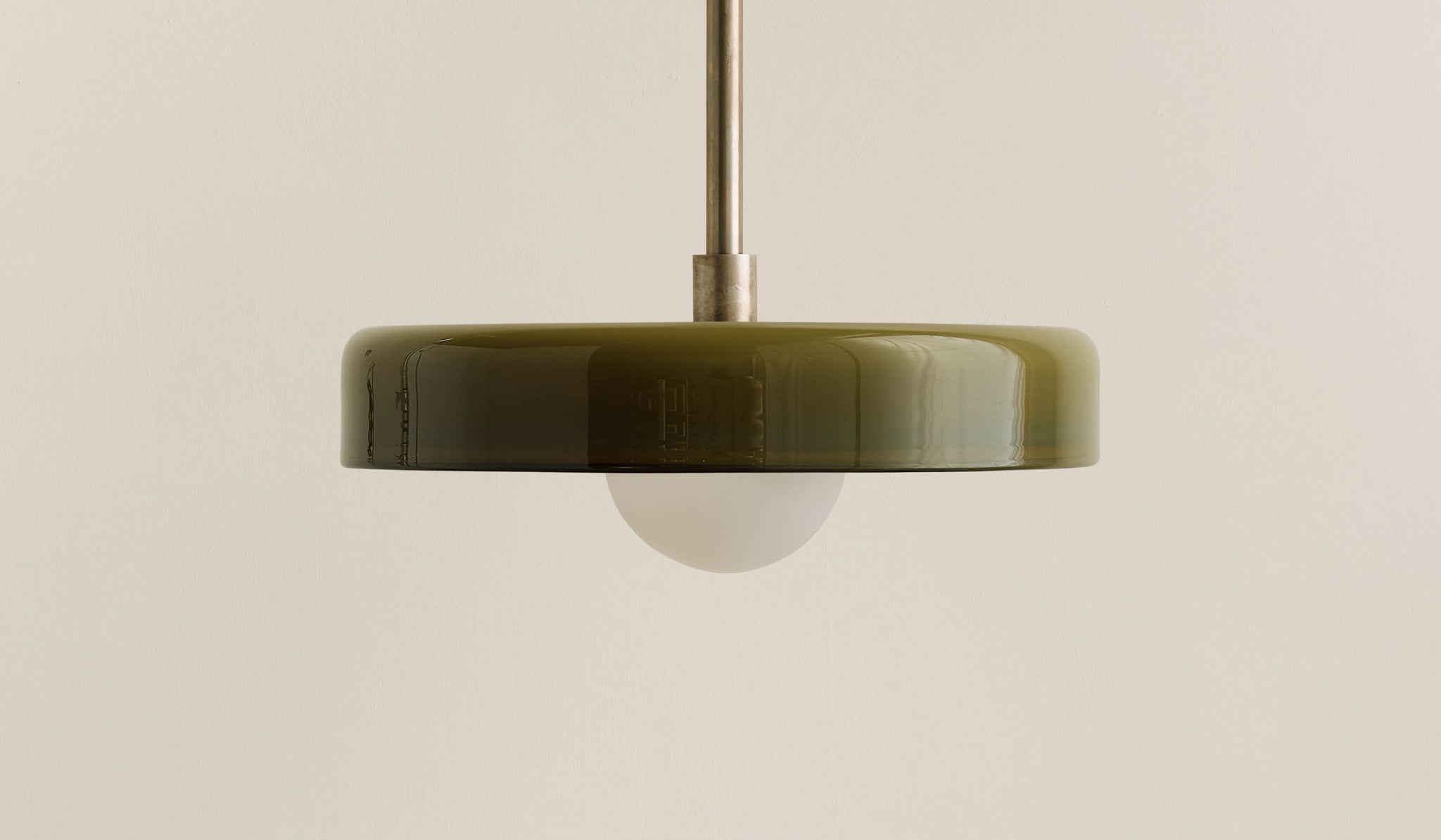 In Common With Pistachio Glass Disc Pendant