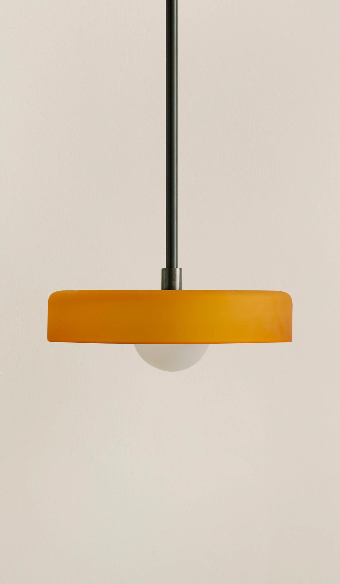In Common With Sandblasted Amber Glass Disc Pendant