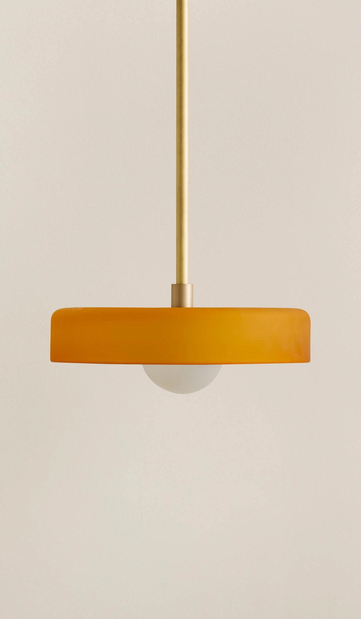 In Common With Sandblasted Amber Glass Disc Pendant