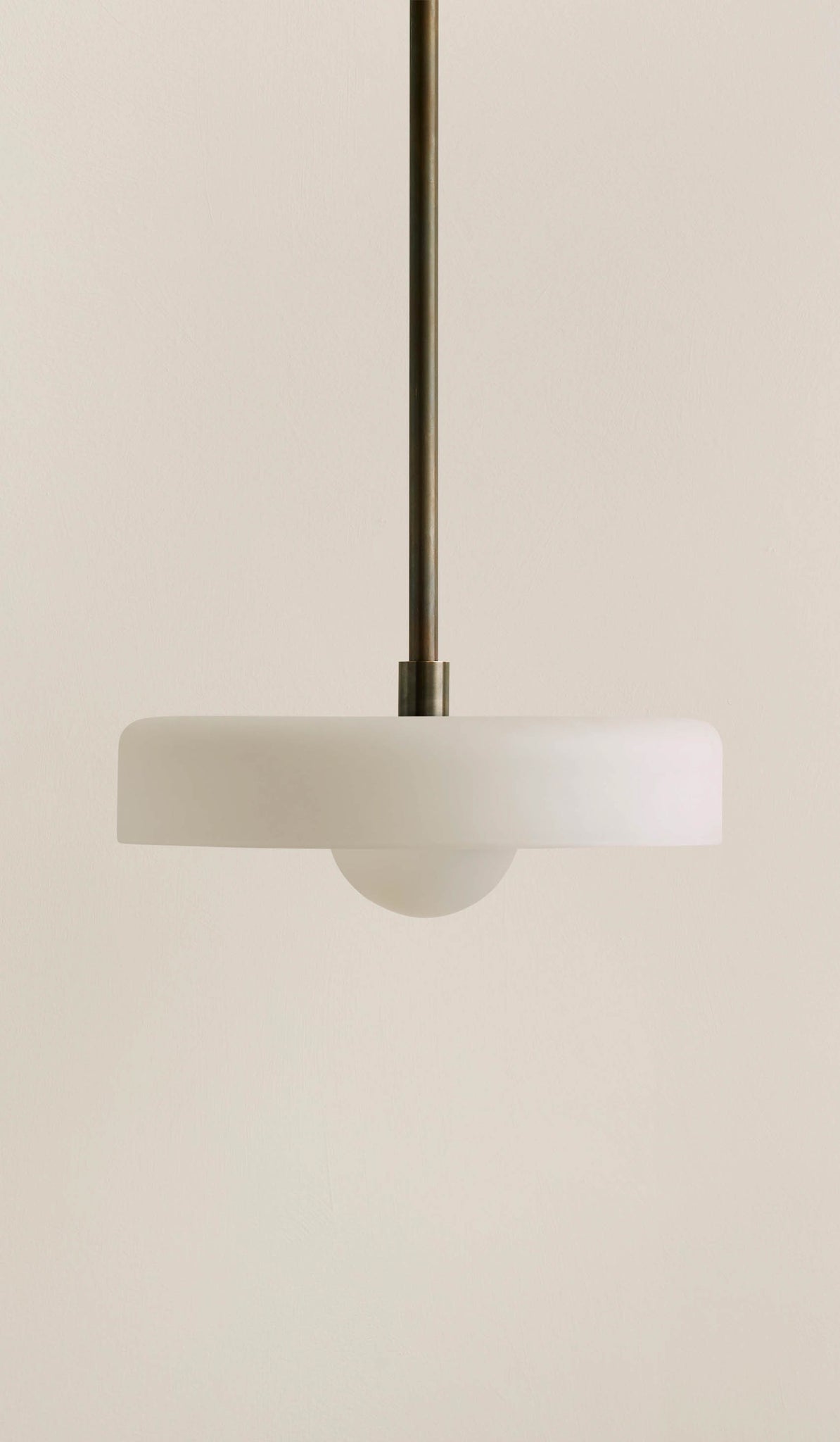 In Common With Sandblasted White Glass Disc Pendant