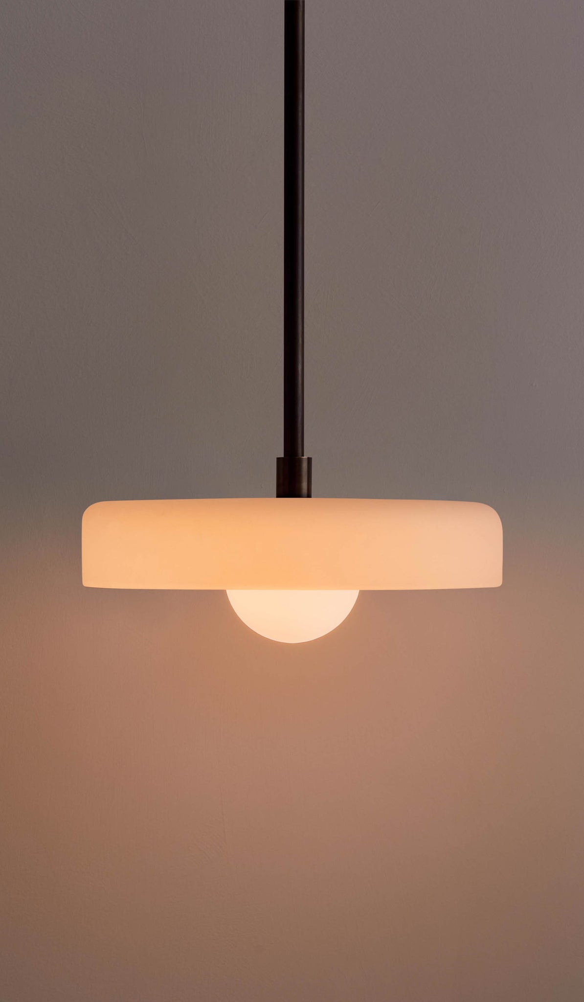 In Common With Sandblasted White Glass Disc Pendant