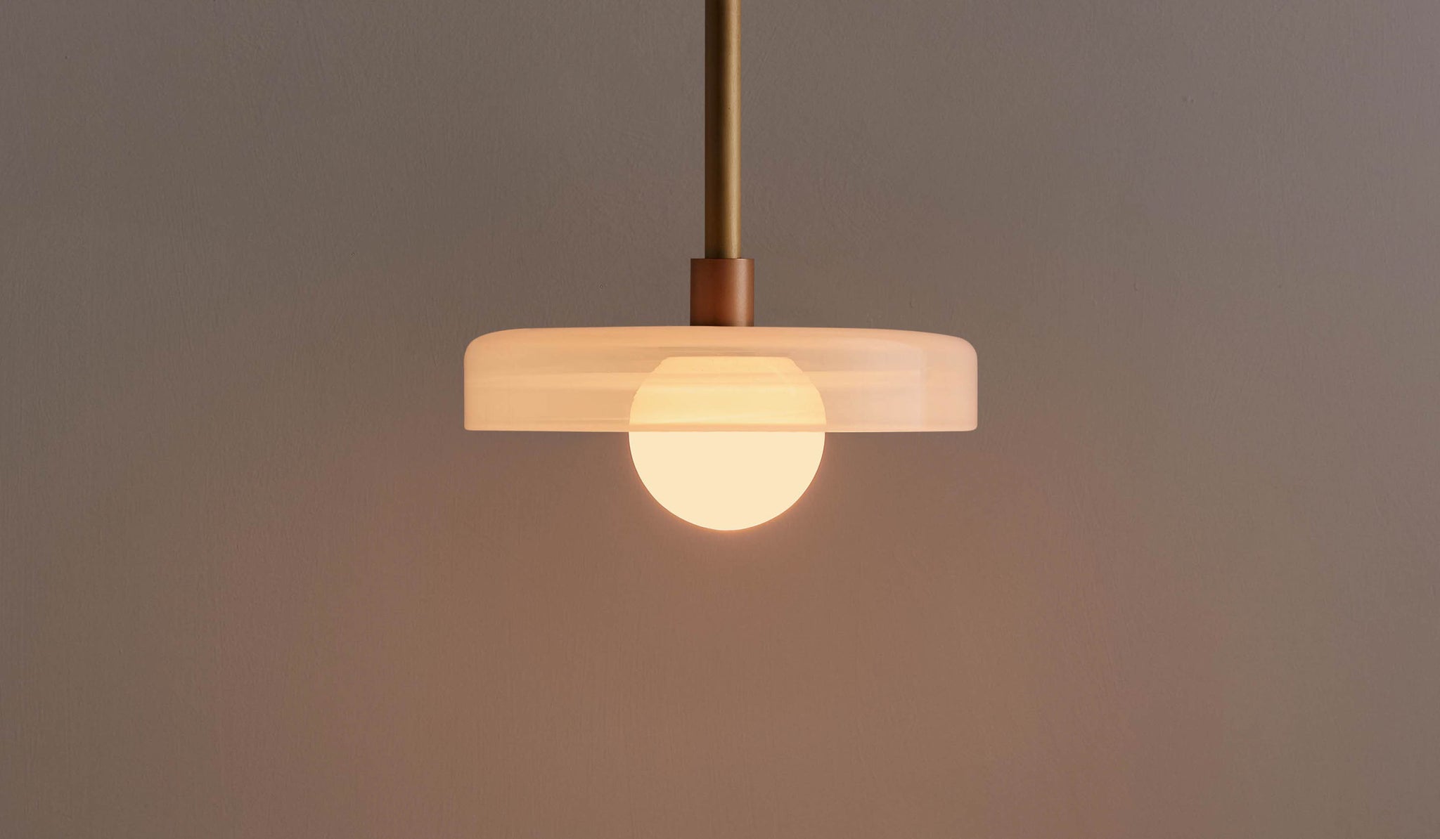 In Common With Opaline Glass Disc Pendant