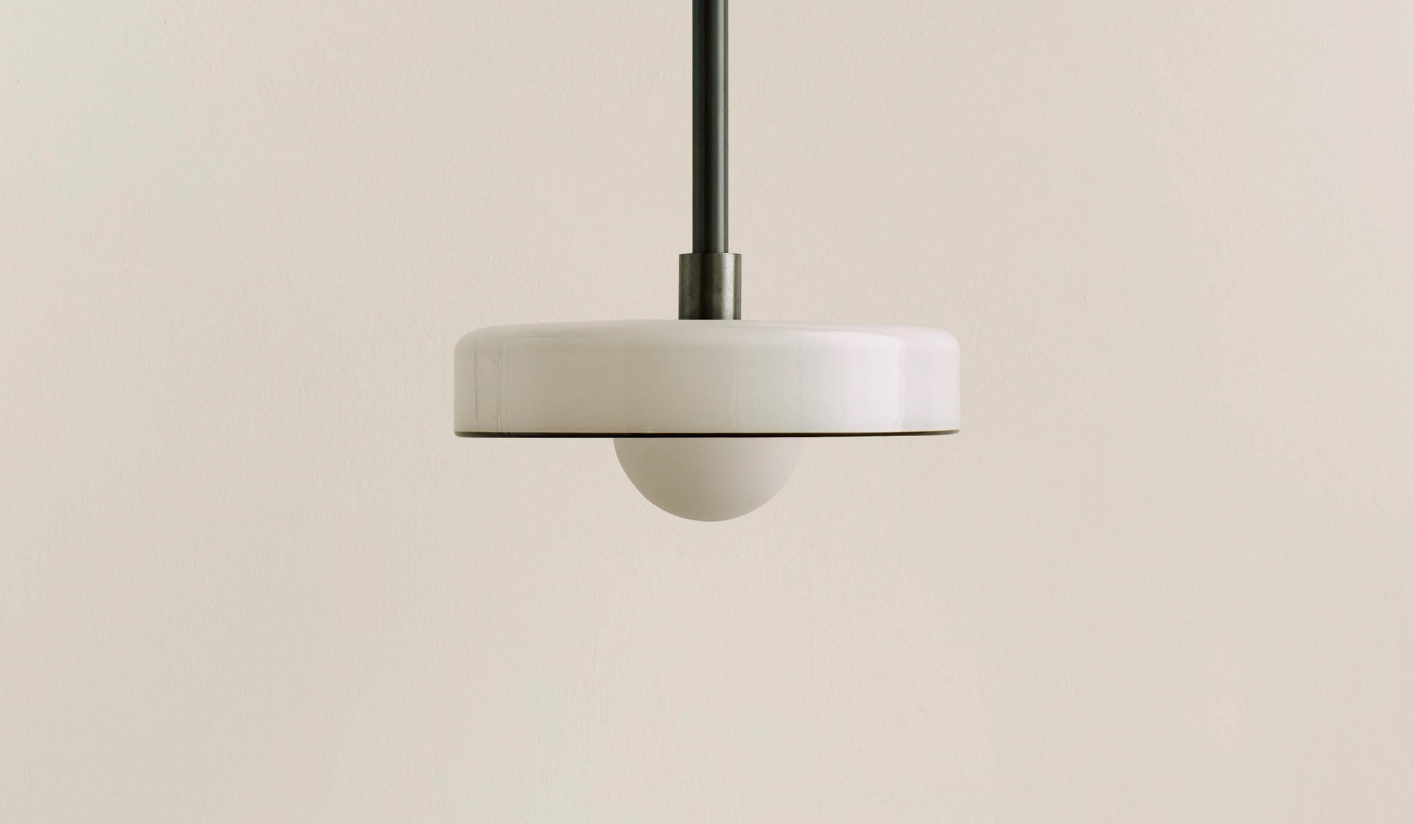 In Common With Opaline Glass Disc Pendant with Pistachio Rim