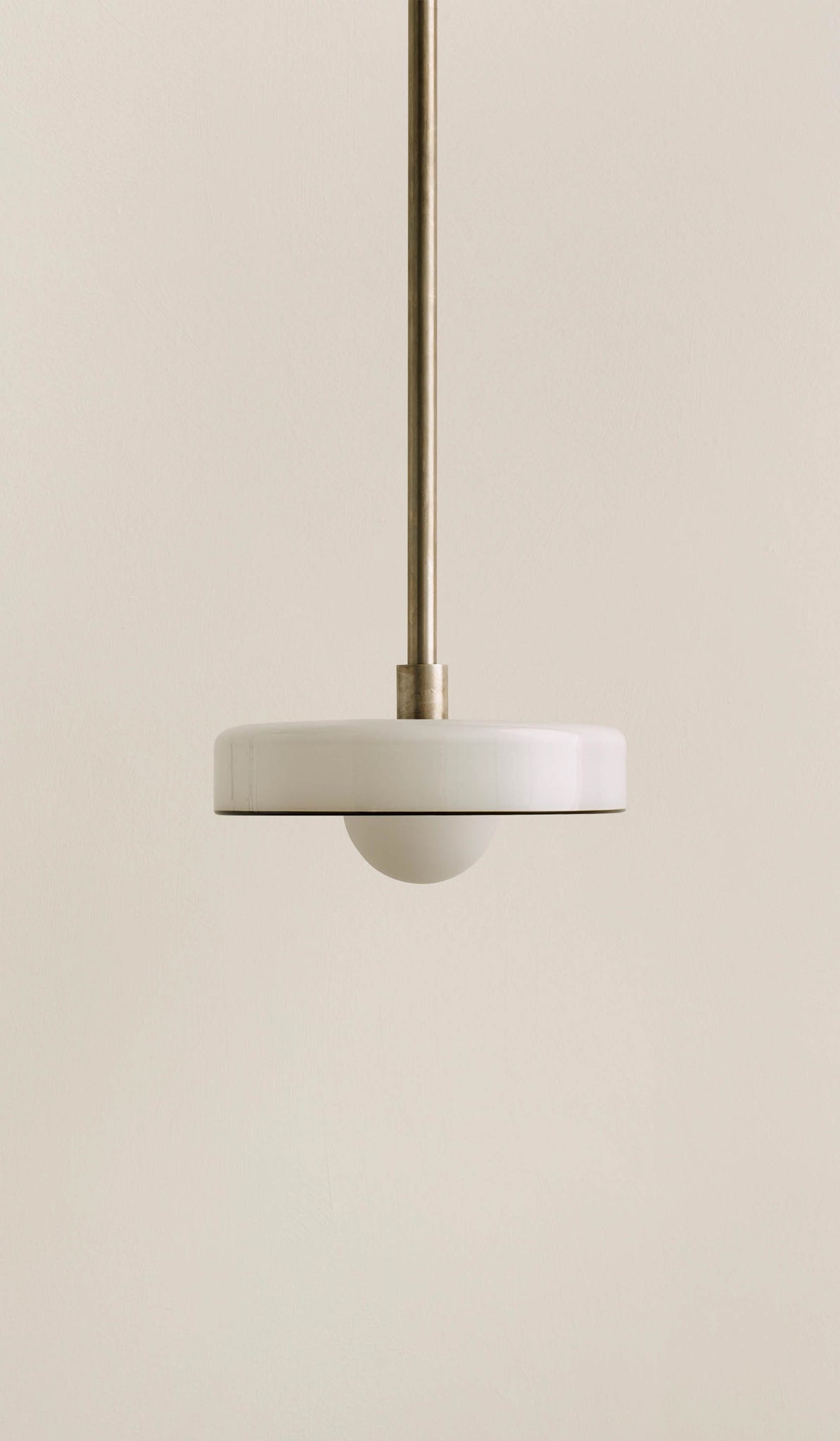 In Common With Opaline Glass Disc Pendant with Pistachio Rim