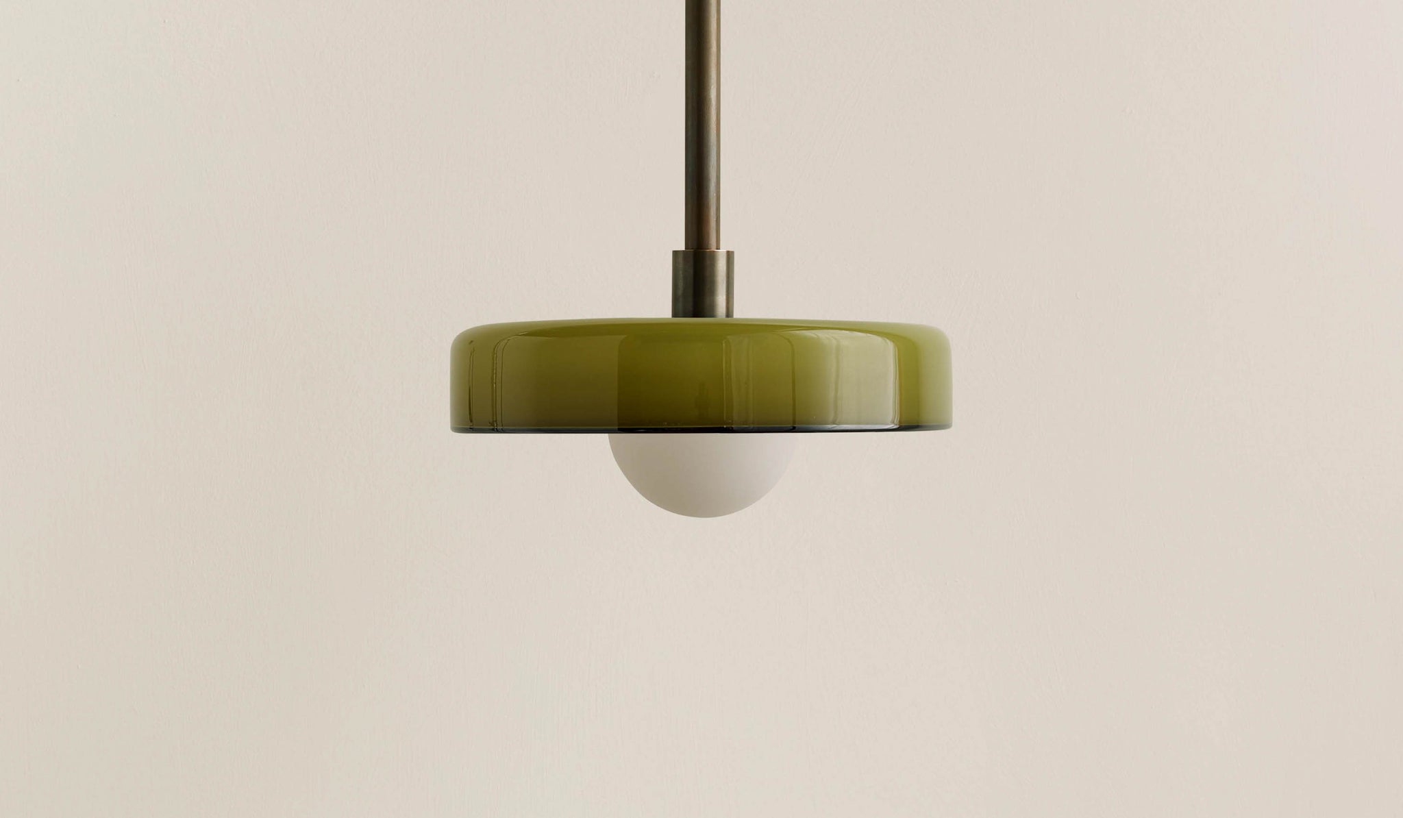 In Common With Pistachio Glass Disc Pendant with Pistachio Rim