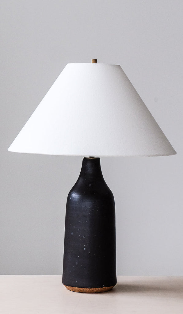 IN STOCK Victoria Morris Iron Black Bottle Table Lamp with Empire Shade