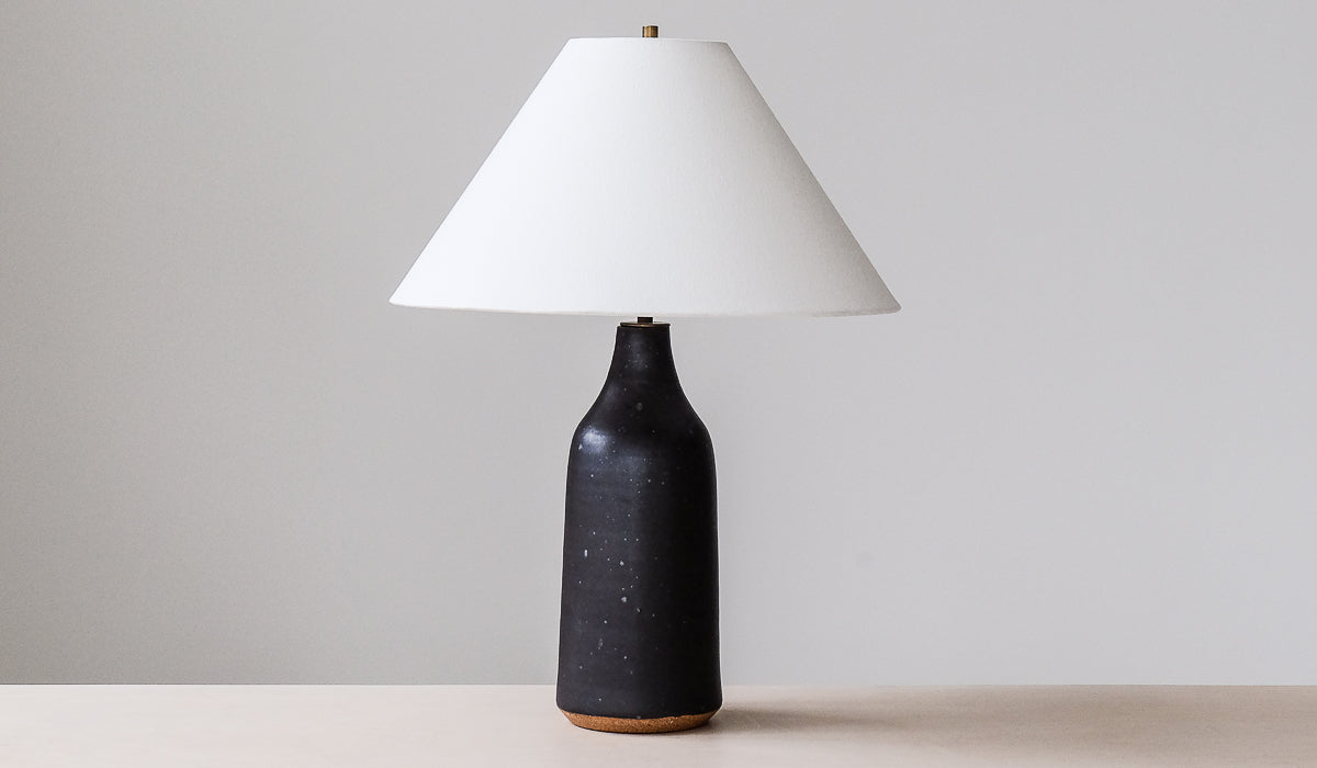 Victoria Morris Iron Black Bottle Table Lamp with Empire Shade