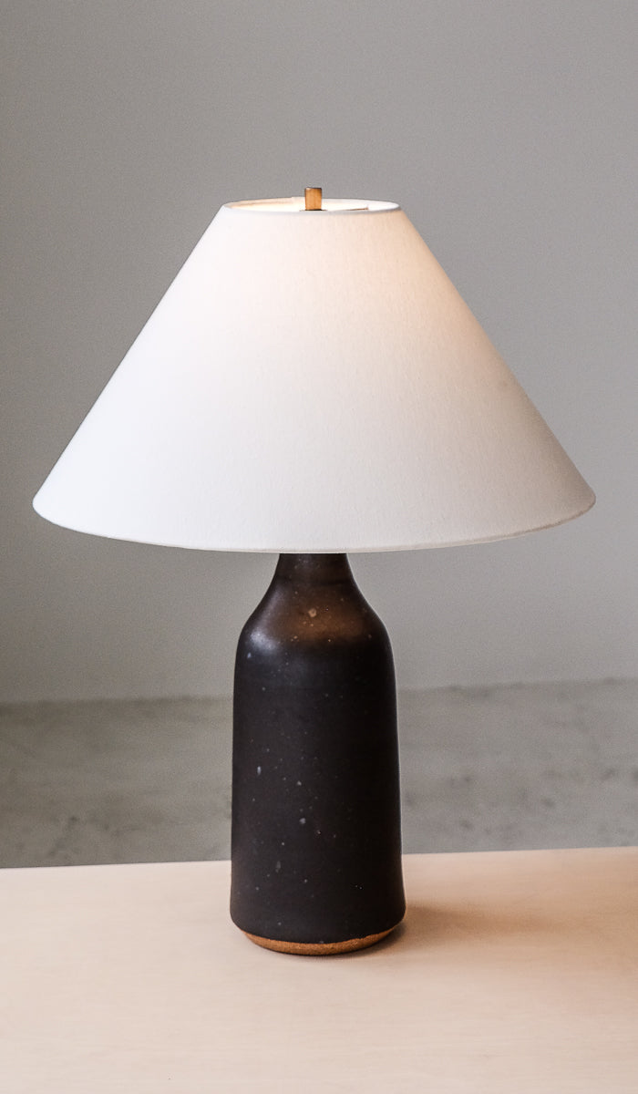 Victoria Morris Iron Black Bottle Table Lamp with Empire Shade