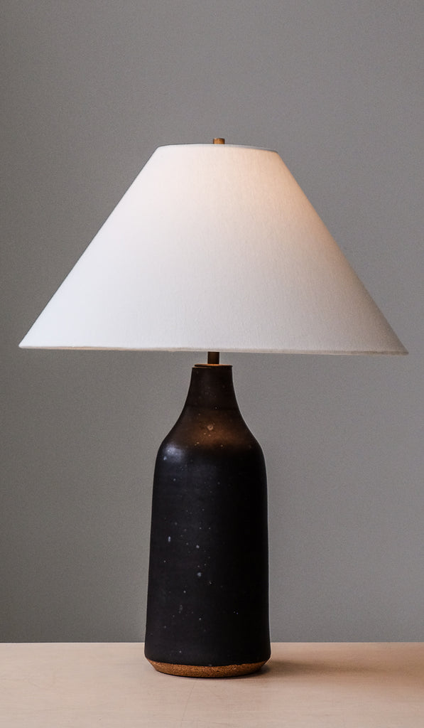 Victoria Morris Iron Black Bottle Table Lamp with Empire Shade