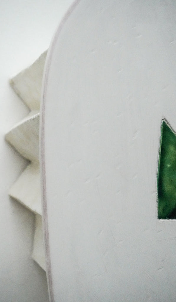 Jordan McDonald Faceted Ceramic Side Table with Green Tile