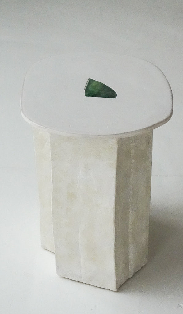 Jordan McDonald Faceted Ceramic Side Table with Green Tile