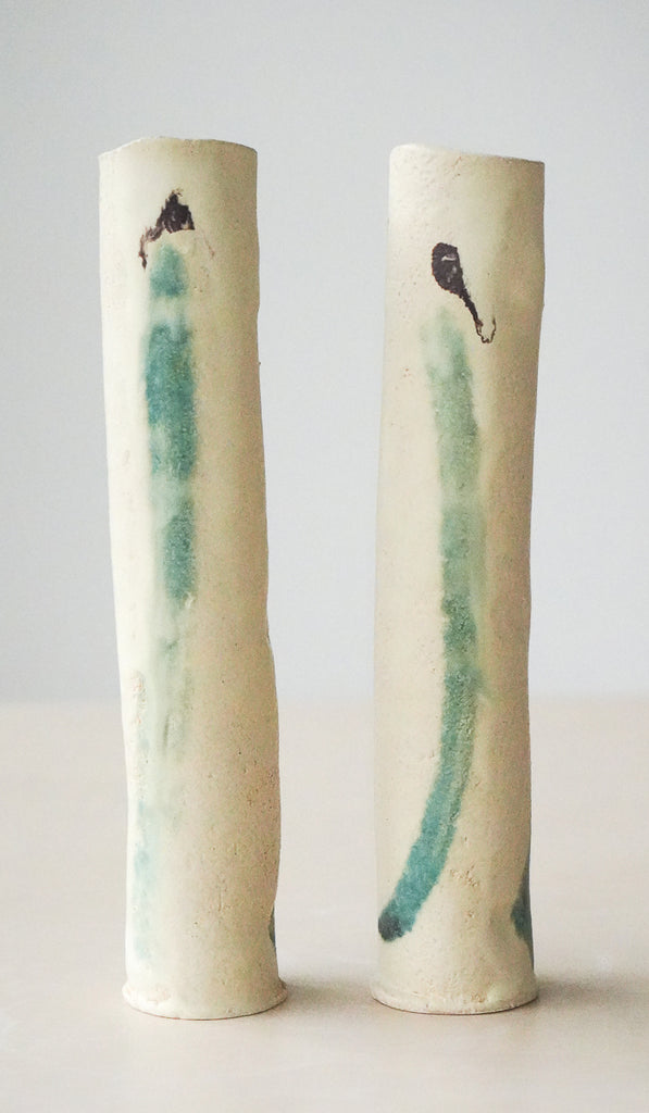 Jordan McDonald Pair of Cylinder Stem Vases