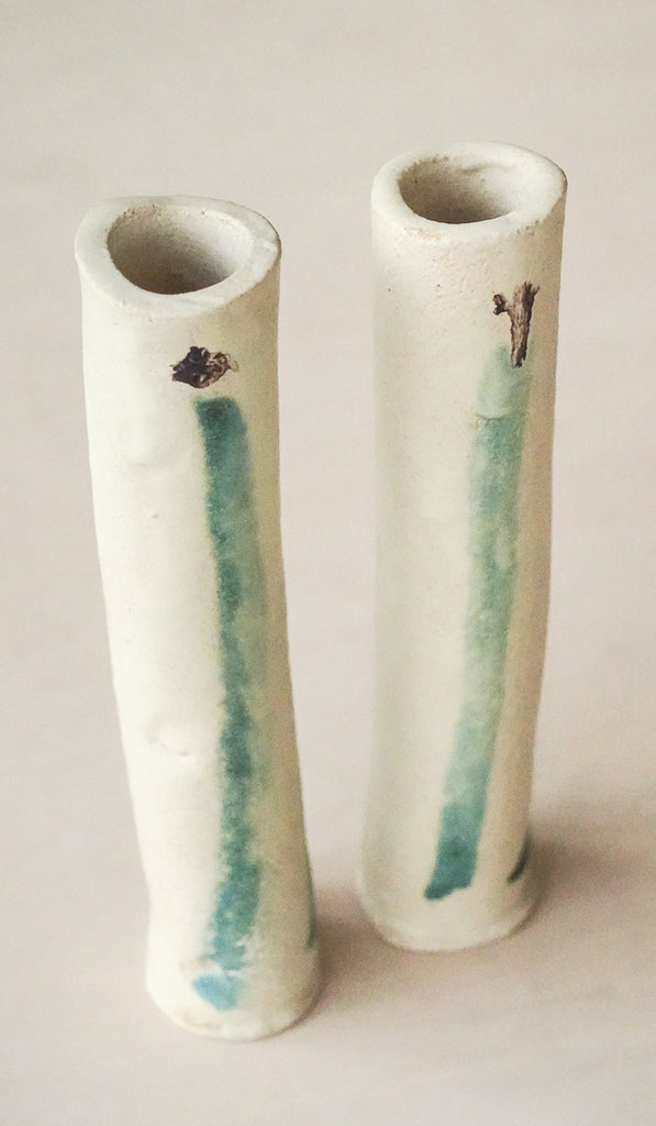 Jordan McDonald Pair of Cylinder Stem Vases