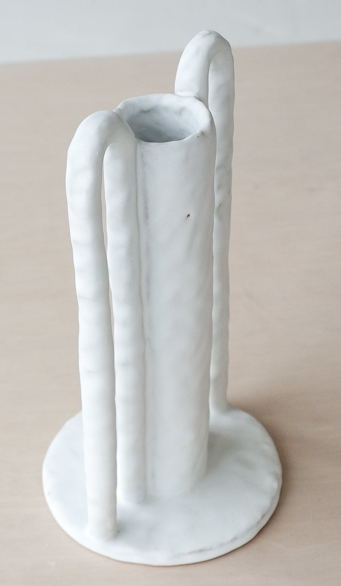 Giselle Hicks Matte White Cylinder with Coil Handles