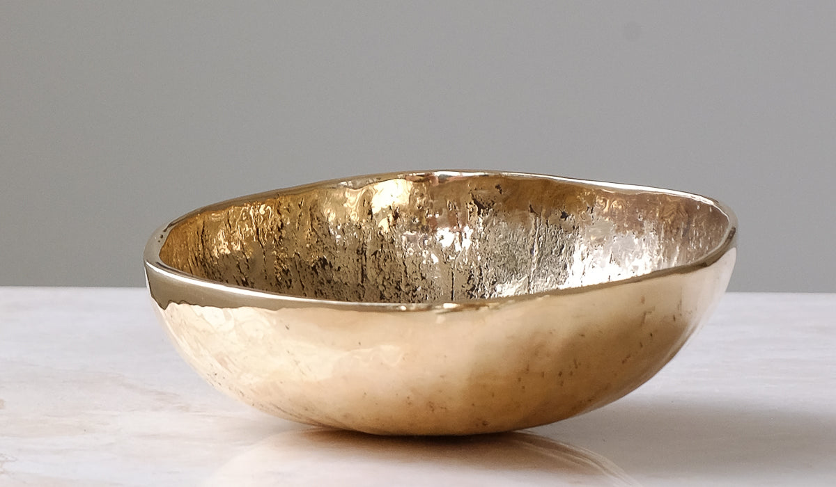 Nancy Pearce Large Cast Bronze Gourd Bowl
