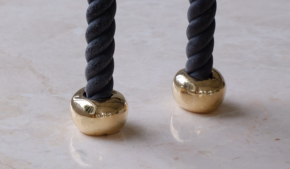 Nancy Pearce Set of 2 Round Cast Bronze Candle Holders
