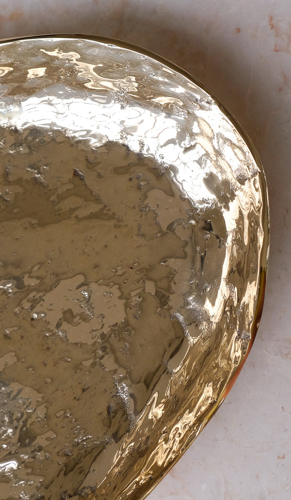 Nancy Pearce Extra Large Oval Furrowed Cast Bronze Bowl