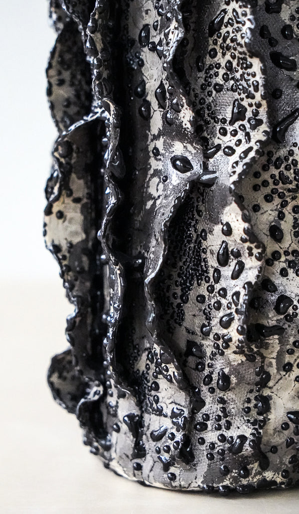 Nathalee Paolinelli Black Lichen Ripple Vase No. 5