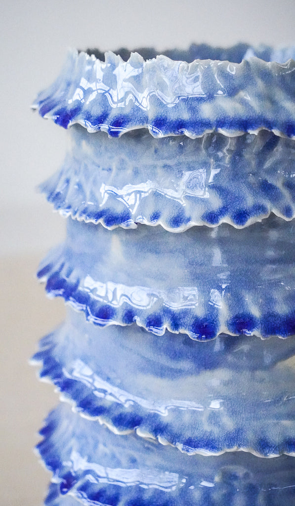 Nathalee Paolinelli Blue Torn Tier Vessel No. 3