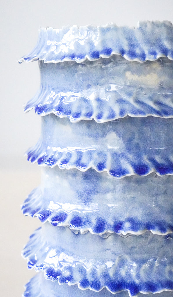 Nathalee Paolinelli Blue Torn Tier Vessel No. 3