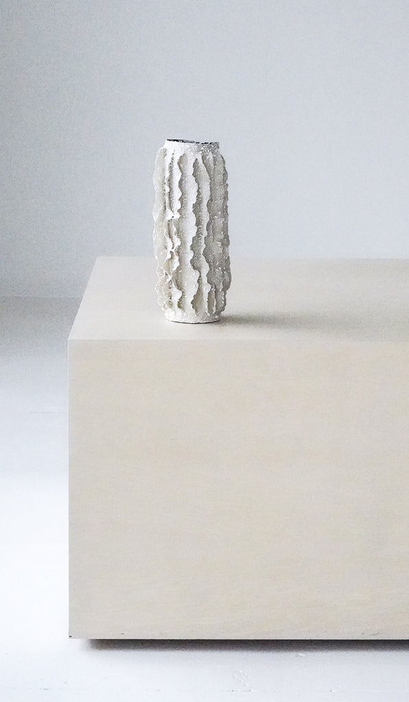Nathalee Paolinelli White Lichen Ripple Vase No. 6