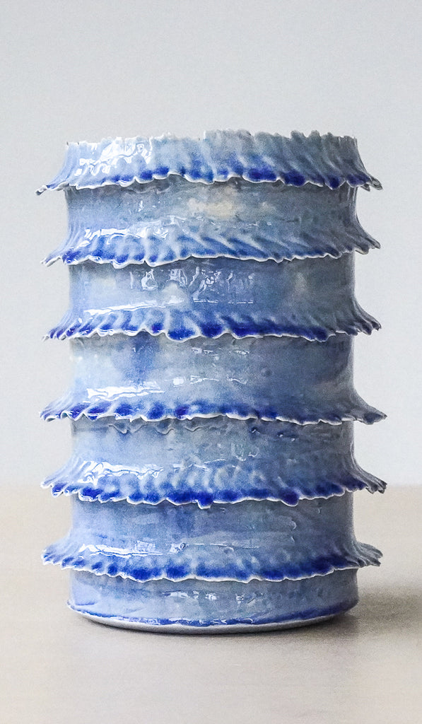 Nathalee Paolinelli Blue Torn Tier Vessel No. 3