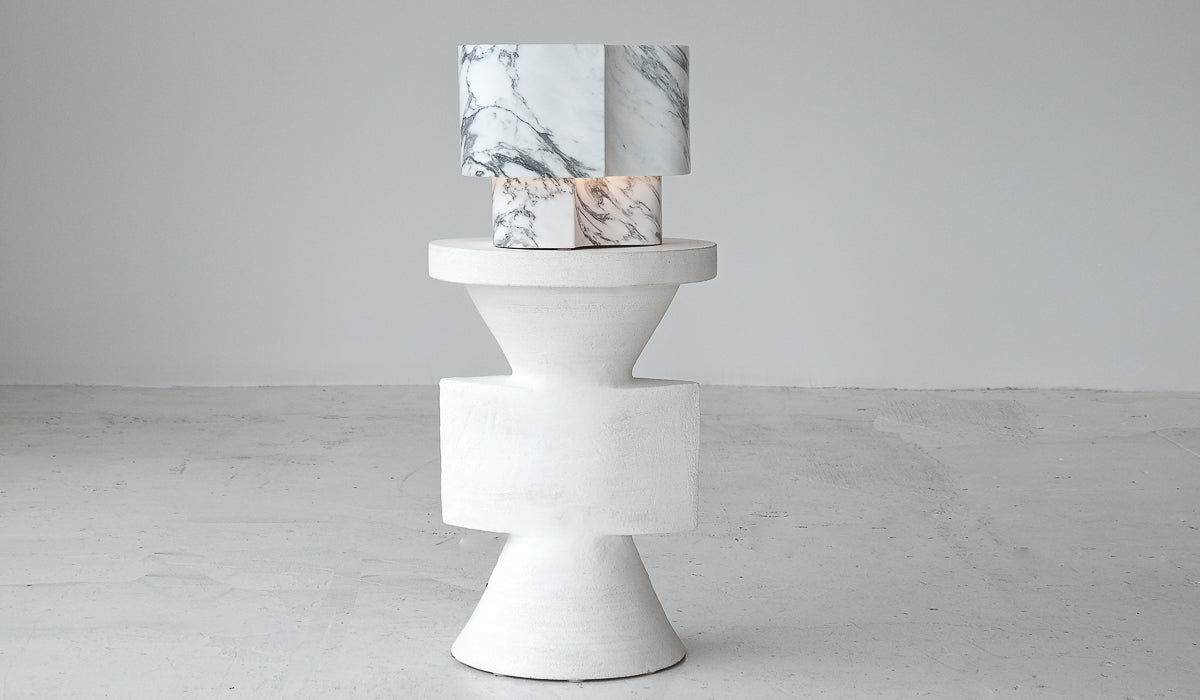 IN STOCK Studio Henry Wilson Arabescato Offset Table Lamp