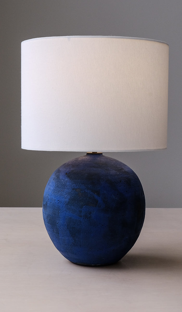 Victoria Morris Brushed Cobalt Large Orb Table Lamp
