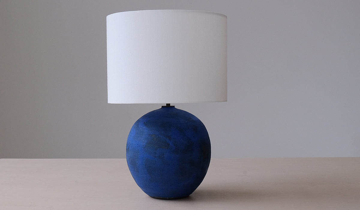 Victoria Morris Brushed Cobalt Large Orb Table Lamp