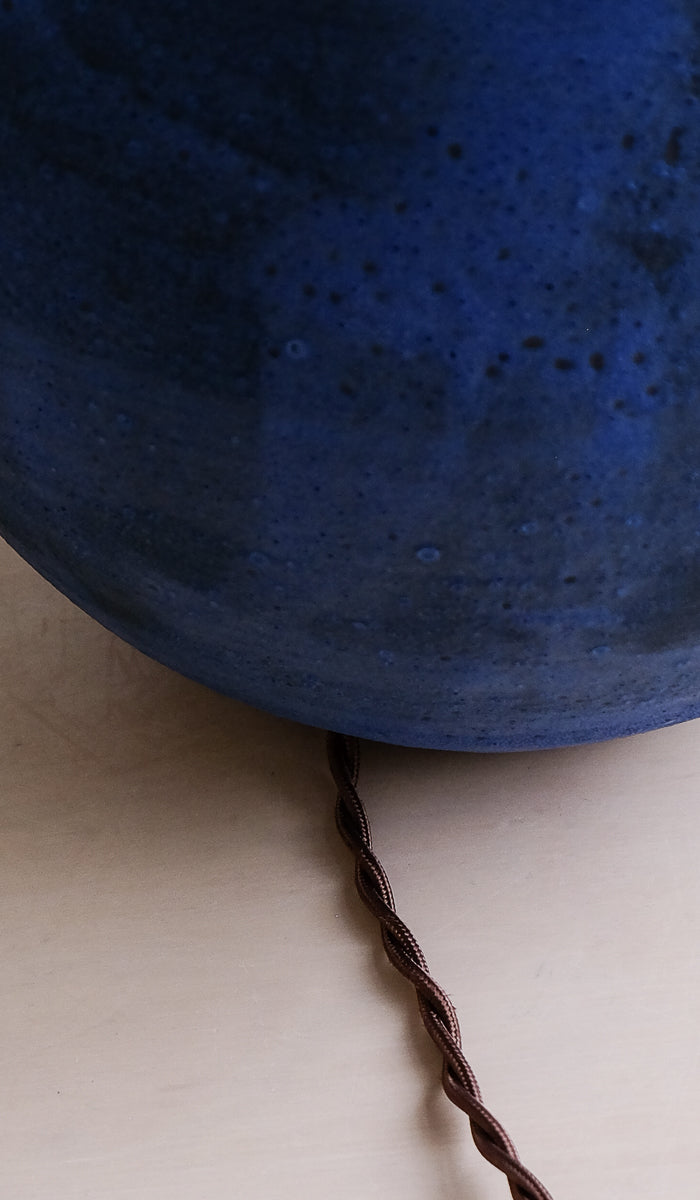 Victoria Morris Brushed Cobalt Large Orb Table Lamp