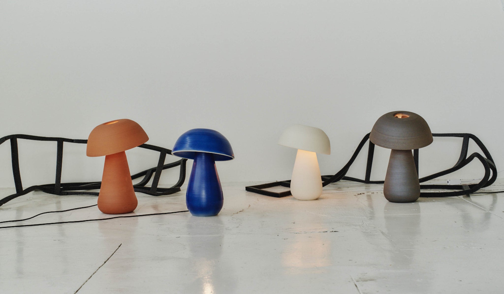 Nicholas Bijan Pourfard Cobalt Blue Mushroom Table Lamp