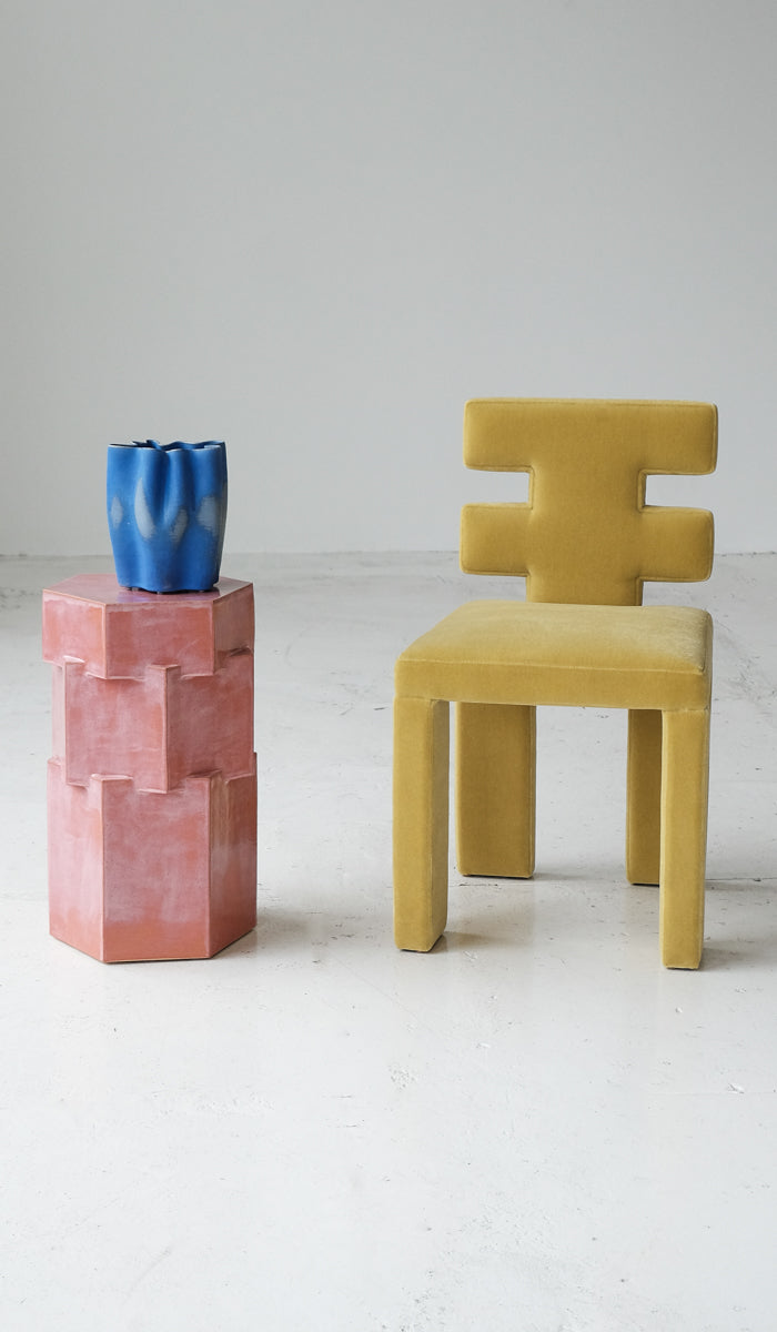 B Zippy Sunset Pink Tall Triple Tier Hex Side Table