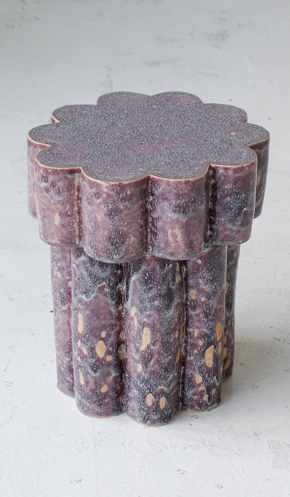 B Zippy Snowy Plum Double Tier Cloud Side Table