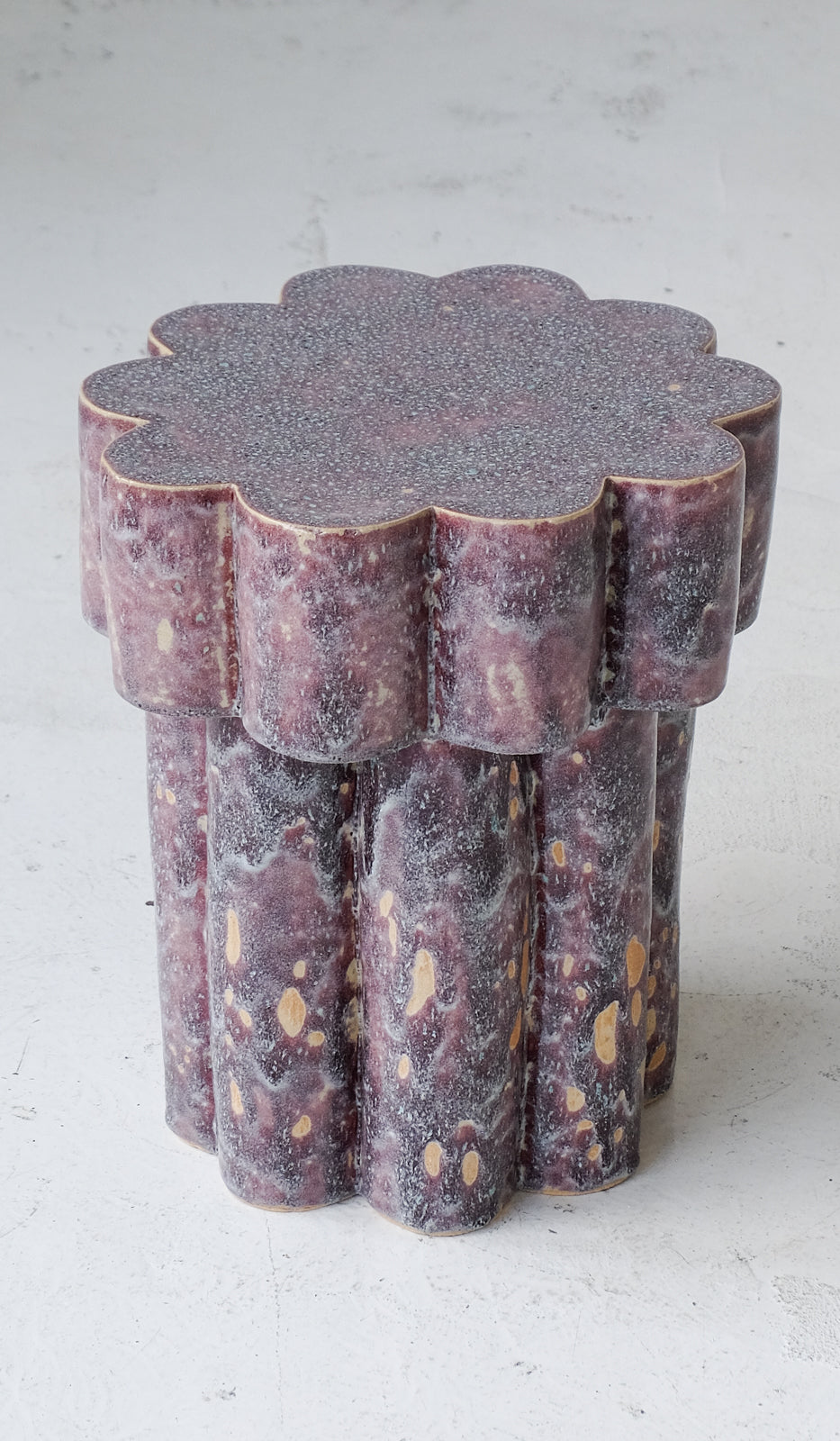 B Zippy Snowy Plum Double Tier Cloud Side Table