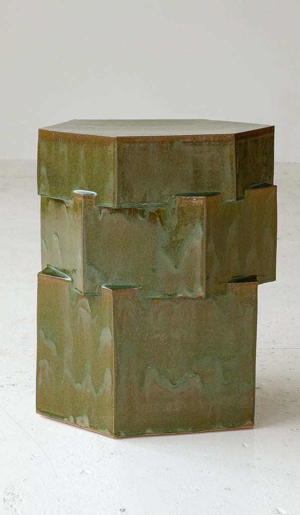 B Zippy Aniline Green XL Tall Triple Tier Hex Side Table - Spartan Shop